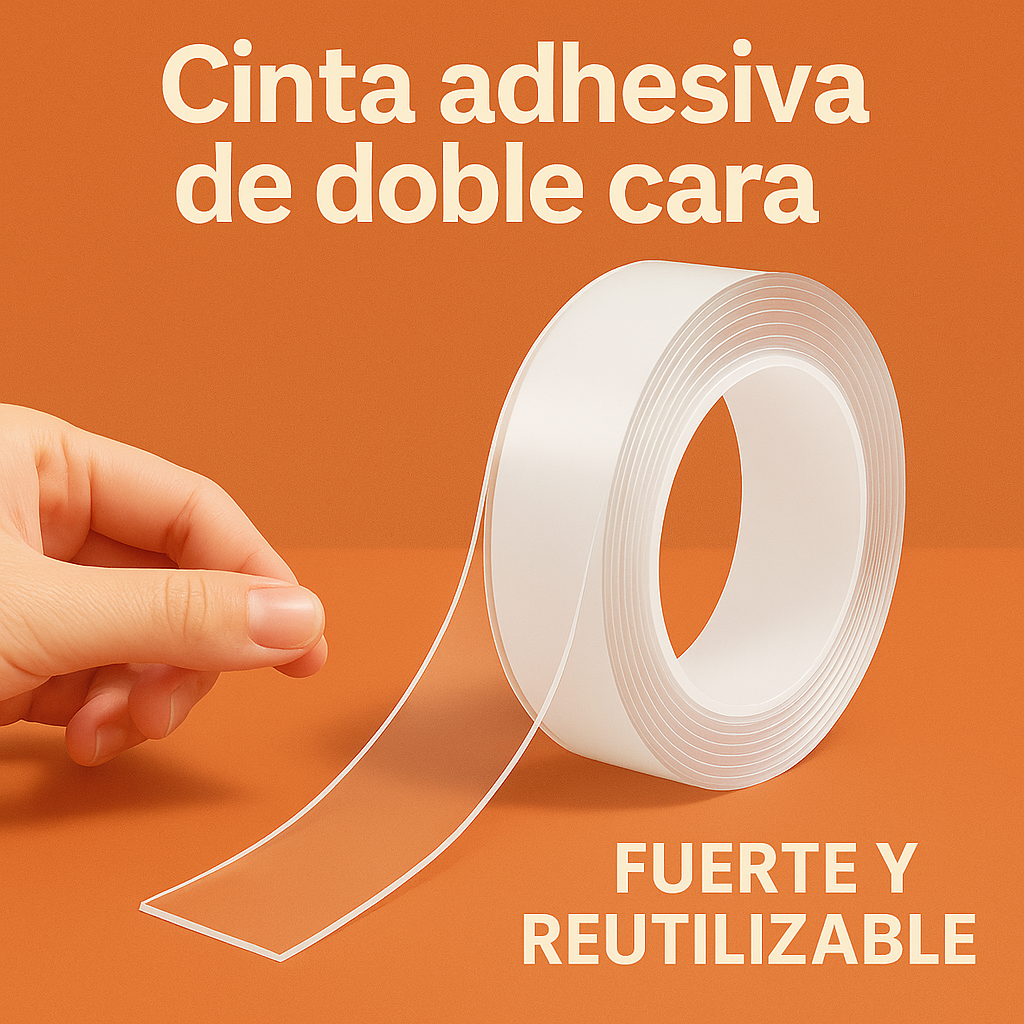 Cinta Doble Contacto Reutilizable™ – 2x1 Súper Adherente y Lavable