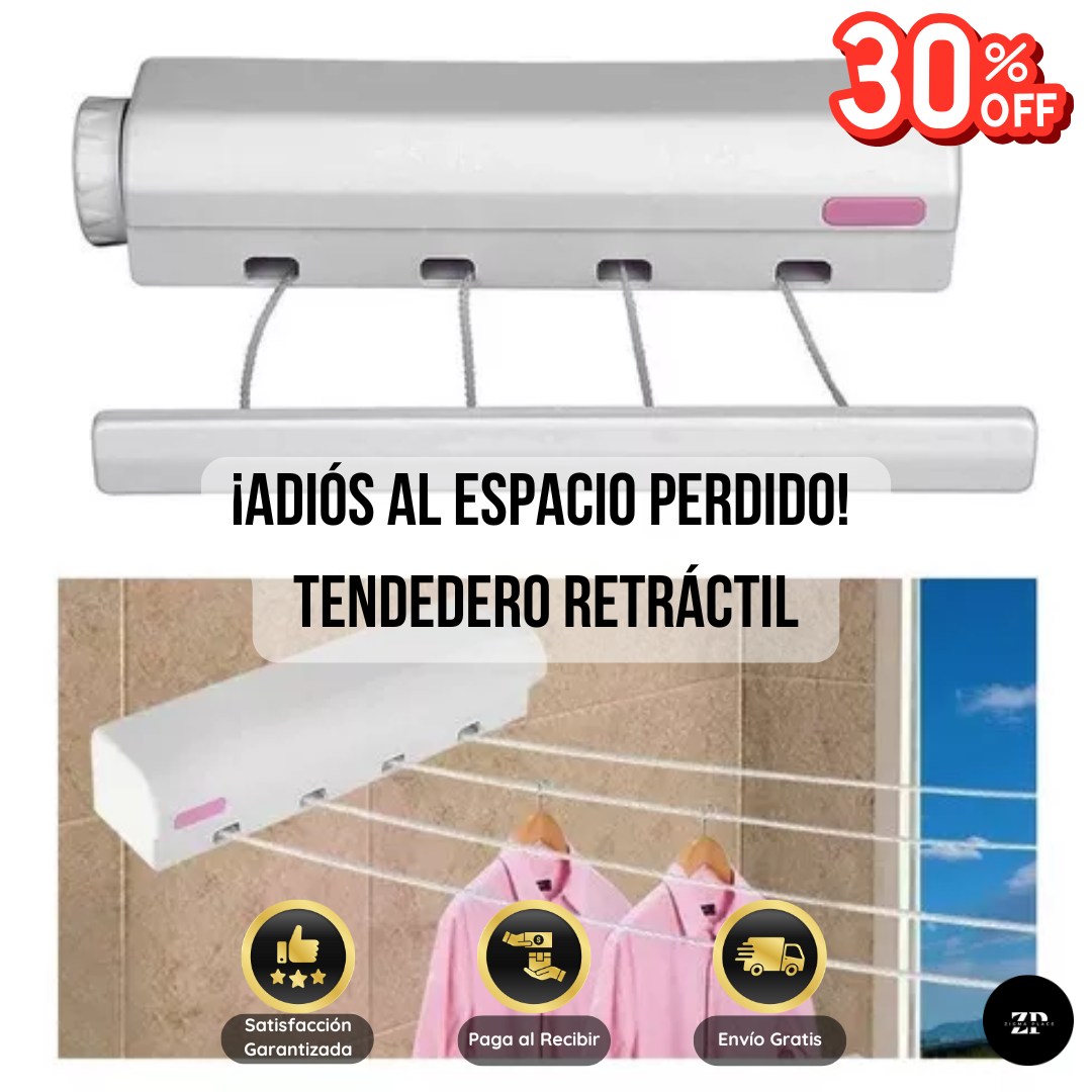 Tendedero Secador Ropa Retráctil Pared - (30%OFF)