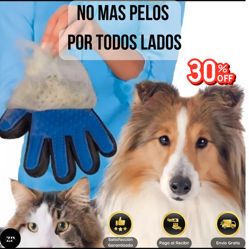 Guante Cepillo Quita Pelos para Mascotas