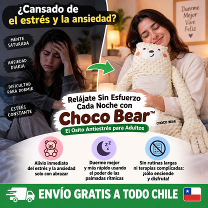 Relájate Sin Esfuerzo Cada Noche con Choco Bear™ – El Osito Antiestrés para todos