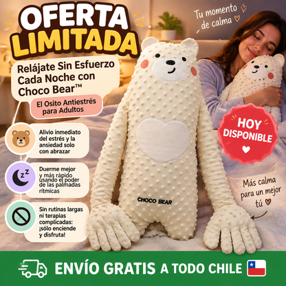 Relájate Sin Esfuerzo Cada Noche con Choco Bear™ – El Osito Antiestrés para todos