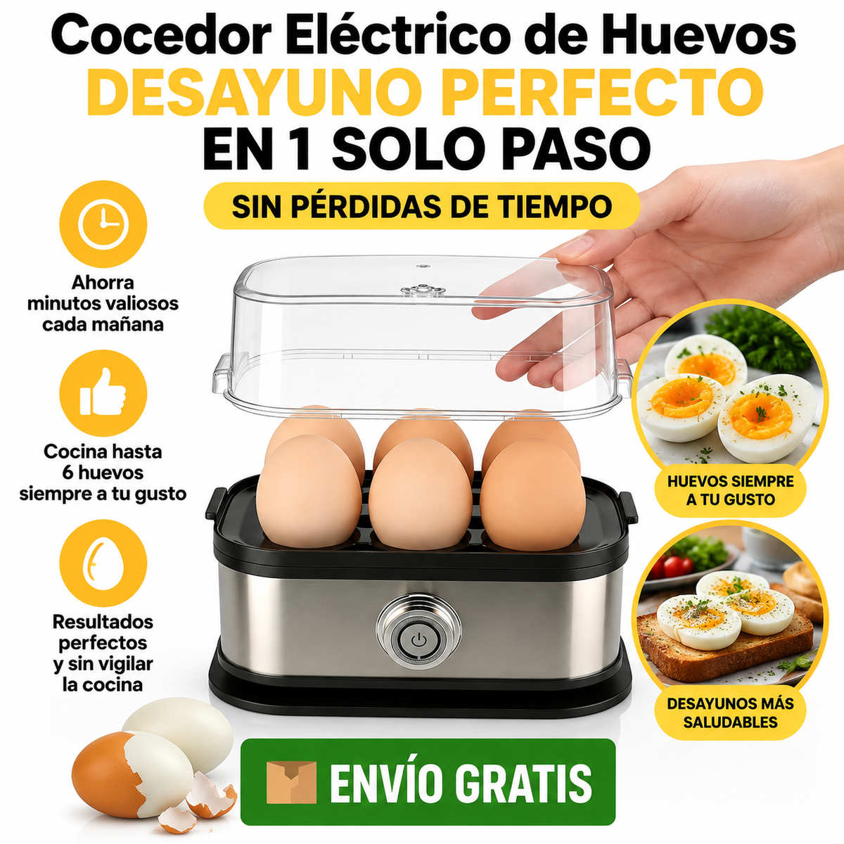 Cocedor Electrico Huevos Compacto
