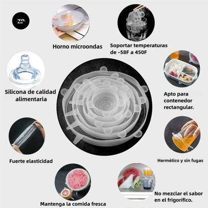Tapas de Silicona Reutilizables – Olvídate del Plástico y Llévate 6 al Precio de 4