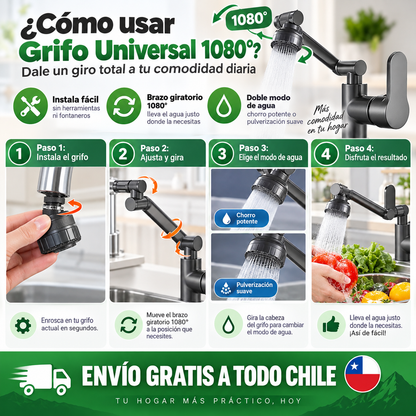 Grifo Lavado Rotación 360 Multifuncional