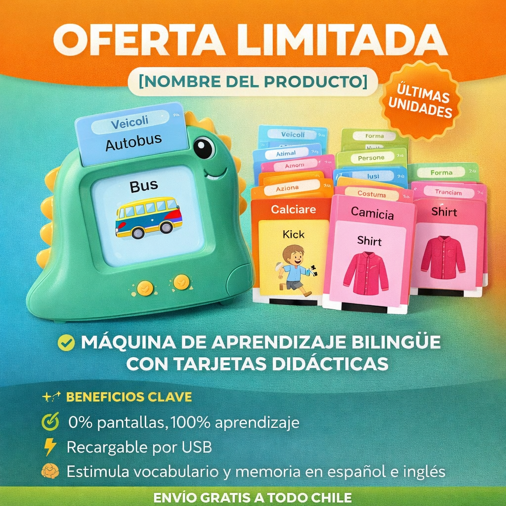 MÁQUINA DE APRENDIZAJE BILINGÜE CON TARJETAS DIDÁCTICAS
