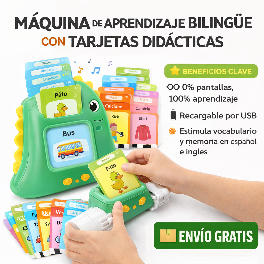 MÁQUINA DE APRENDIZAJE BILINGÜE CON TARJETAS DIDÁCTICAS