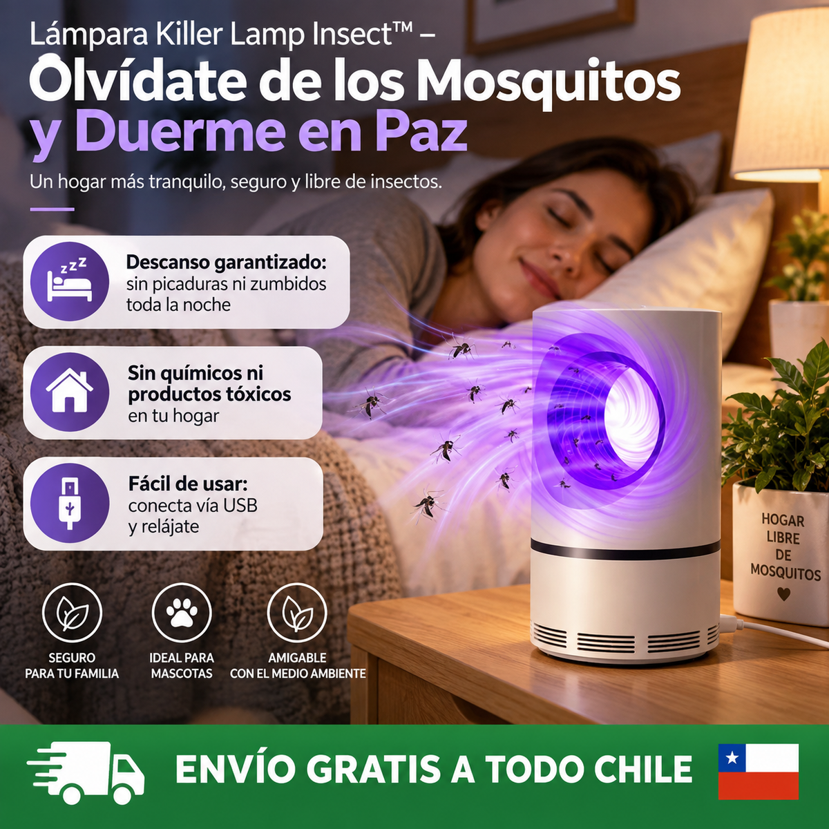 Lampara Led Atrapa Mosquitos