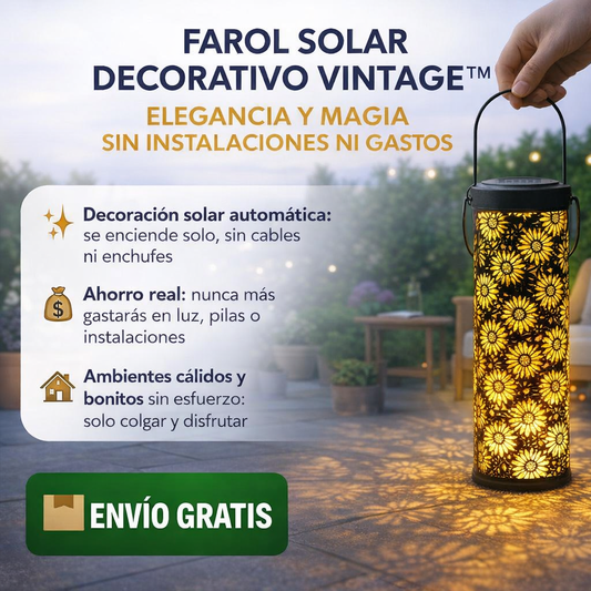 FAROL SOLAR DECORATIVO VINTAGE™ – ELEGANCIA Y MAGIA SIN INSTALACIONES