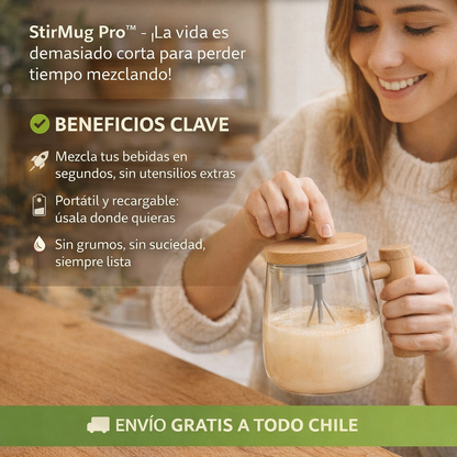 StirMug Pro™ – Mezcla en segundos ☕⚡ +50 Recetas estilo Starbucks 🎁