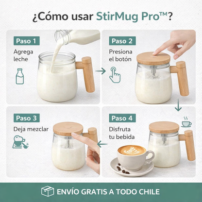 StirMug Pro™ – Mezcla en segundos ☕⚡ +50 Recetas estilo Starbucks 🎁