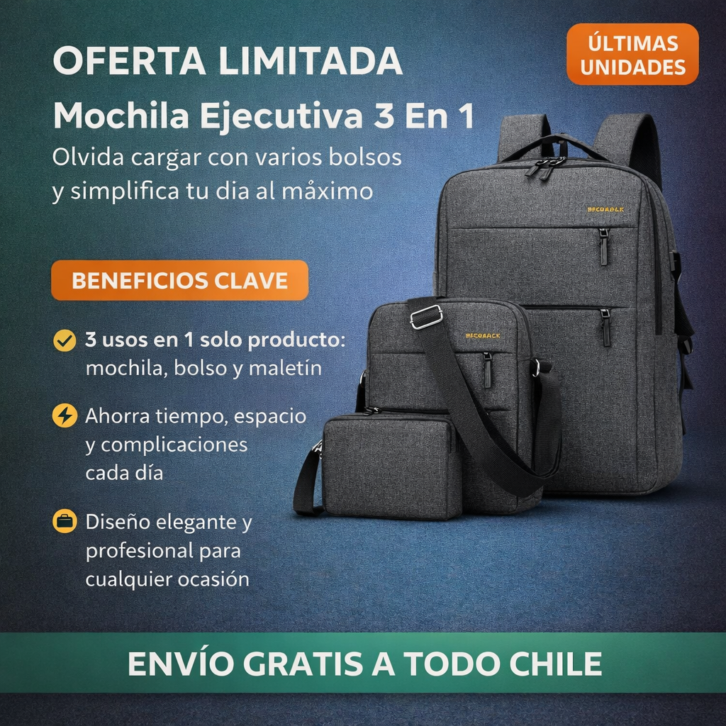 Mochila Ejecutiva 3 en 1 - PROMOCION SOLO POR HOY