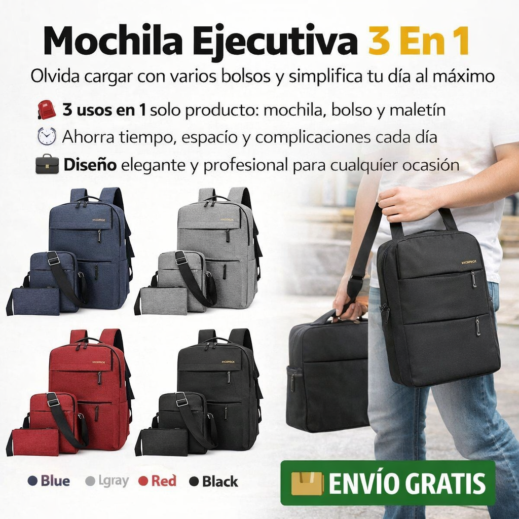 Mochila Ejecutiva 3 en 1 - PROMOCION SOLO POR HOY
