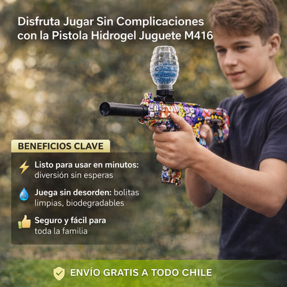 Pistola Hidrogel M416 -  Disfruta Jugar en Familia