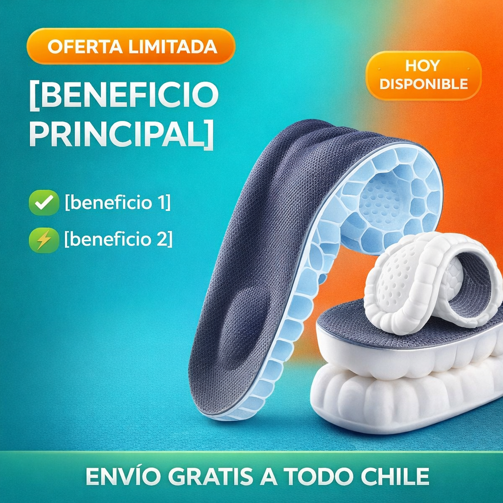 Plantilla Ortopédica 4D! Solución real para fascitis plantar y cansancio diario – Oferta 2x1 exclusiva.