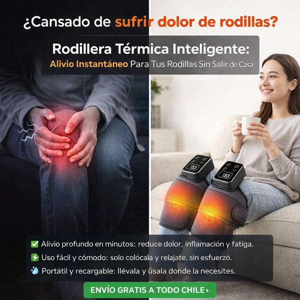 🏆 Rodillera Térmica Inteligente: Alivio Instantáneo Para Tus Rodillas Sin Salir de Casa