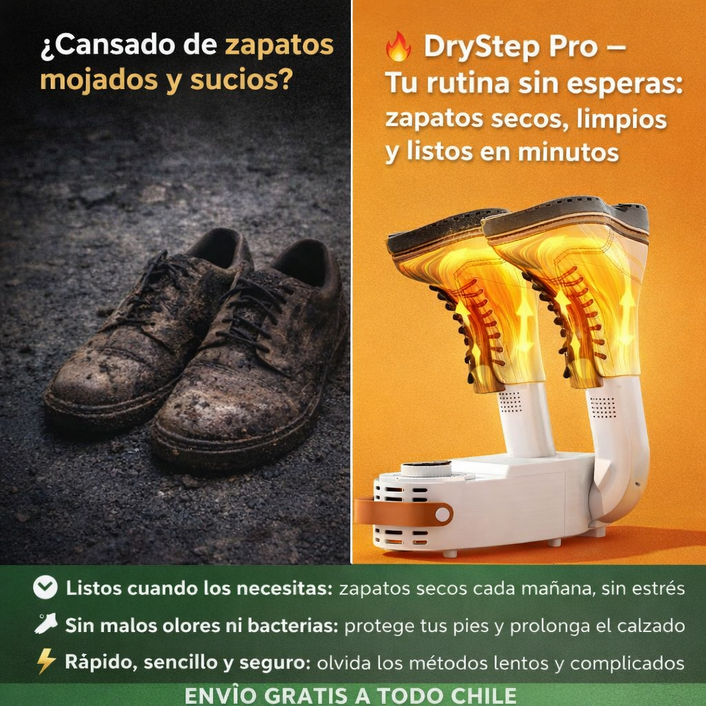 DryStep Pro – Tu rutina sin esperas: zapatos secos, limpios y listos en minutos