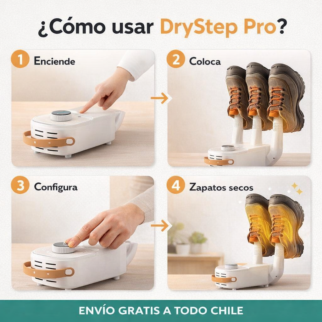 DryStep Pro – Tu rutina sin esperas: zapatos secos, limpios y listos en minutos