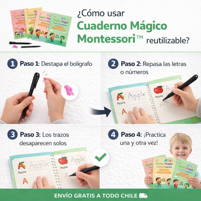 LetraKids™ – Caligrafía en inglés reutilizable para niños + Envio Gratis
