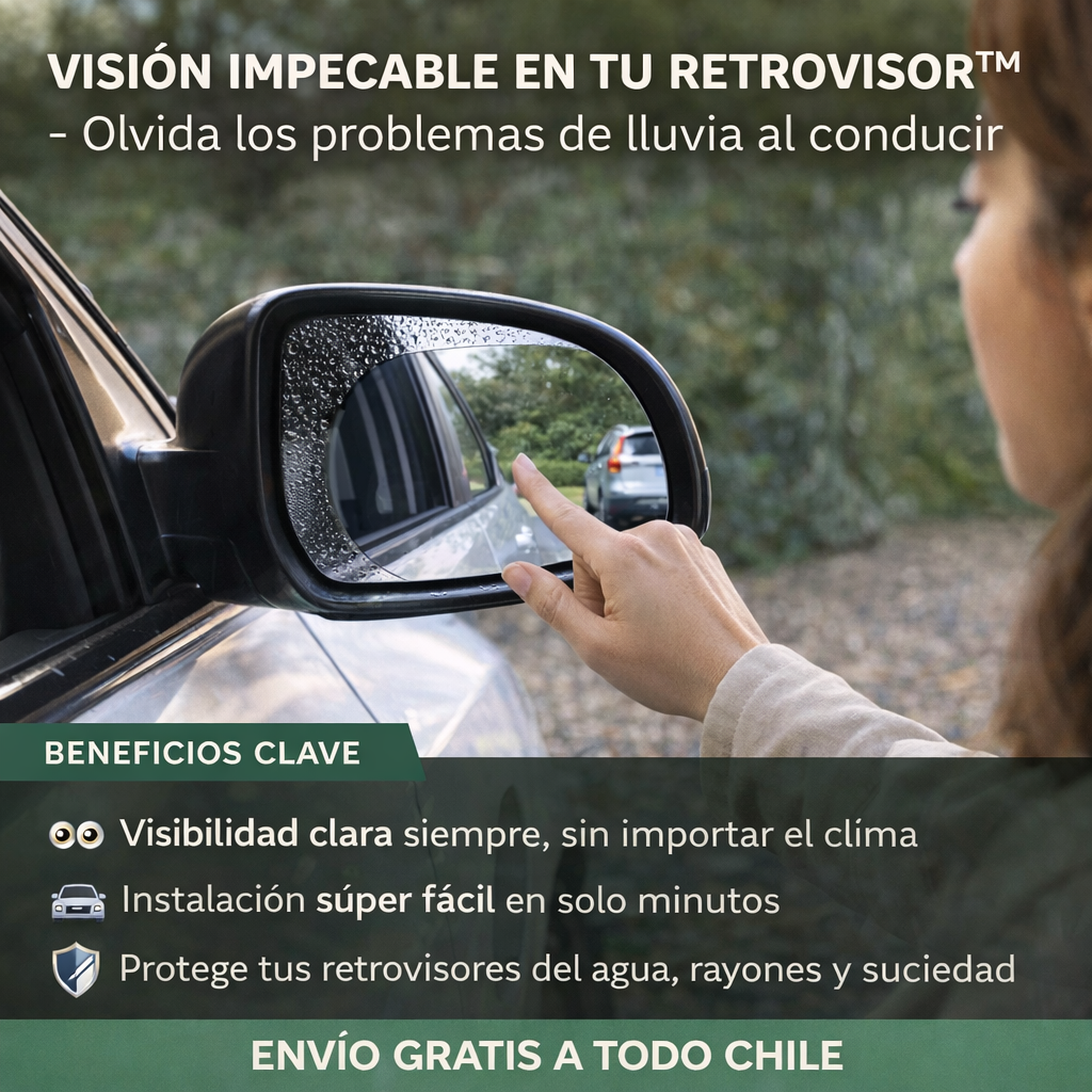 VISIÓN IMPECABLE EN TU RETROVISOR™ – Olvida los problemas de lluvia al conducir
