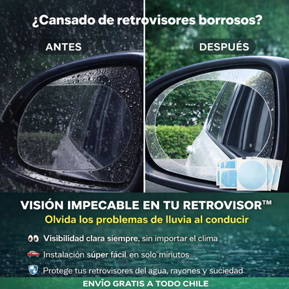VISIÓN IMPECABLE EN TU RETROVISOR™ – Olvida los problemas de lluvia al conducir