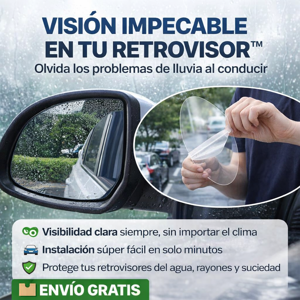 VISIÓN IMPECABLE EN TU RETROVISOR™ – Olvida los problemas de lluvia al conducir