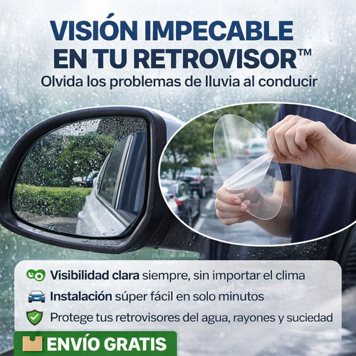 VISIÓN IMPECABLE EN TU RETROVISOR™ – Olvida los problemas de lluvia al conducir