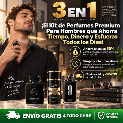 3 PERFUMES PREMIUM EN UN SOLO KIT - 3X1 SOLO POR HOY