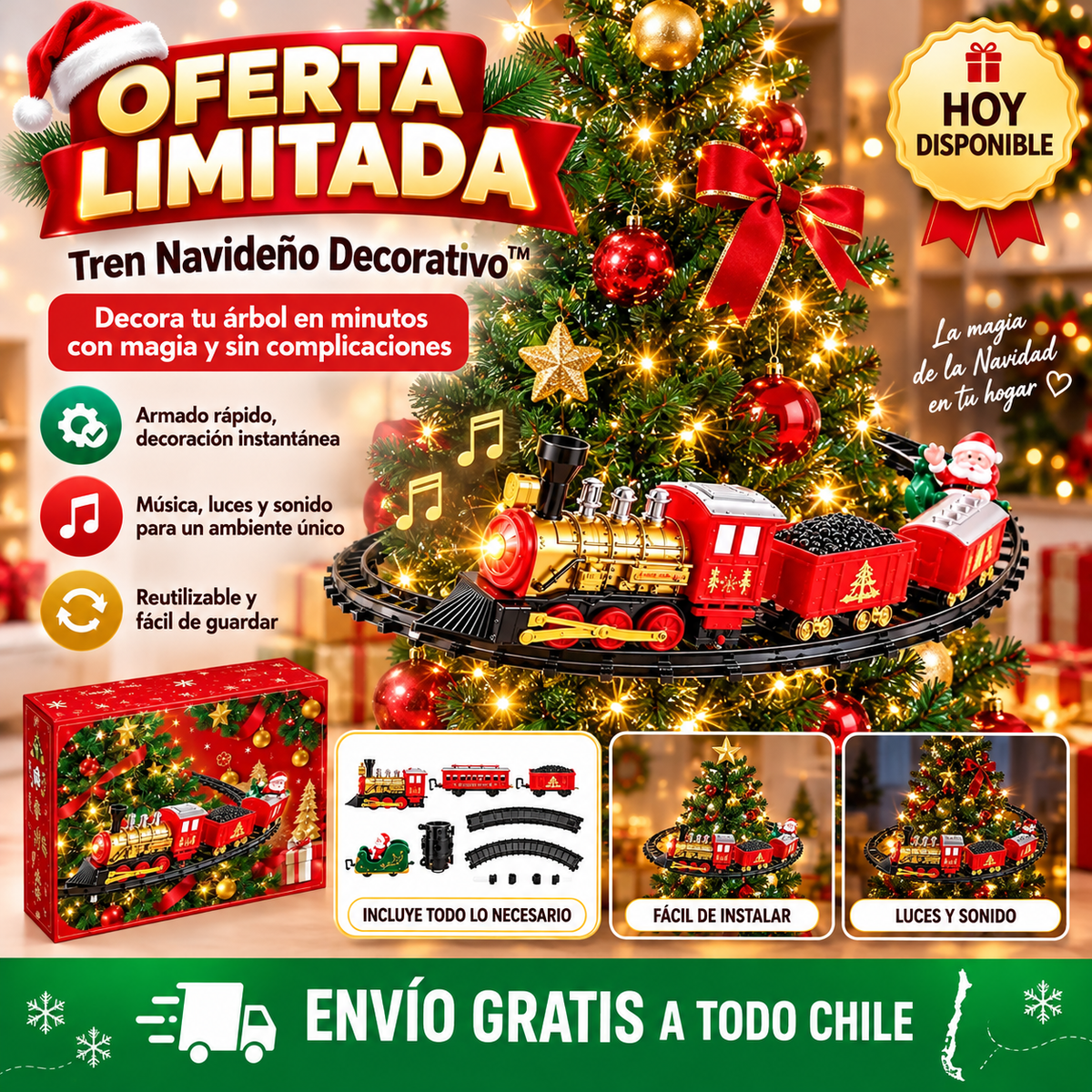 Tren Navideño Decorativo™ – Decora tu árbol con magia