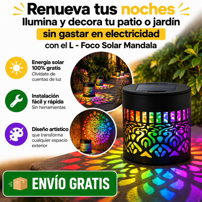 FOCO SOLAR MANDALA - Ilumina y decora tu patio o jardín sin gastar en electricidad