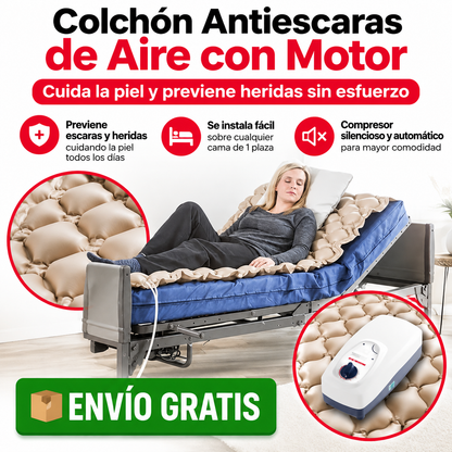 Colchón Antiescaras de Aire con Motor – Cuida la piel y previene heridas sin esfuerzo