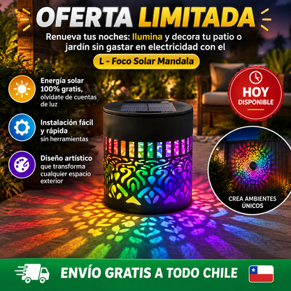 FOCO SOLAR MANDALA - Ilumina y decora tu patio o jardín sin gastar en electricidad