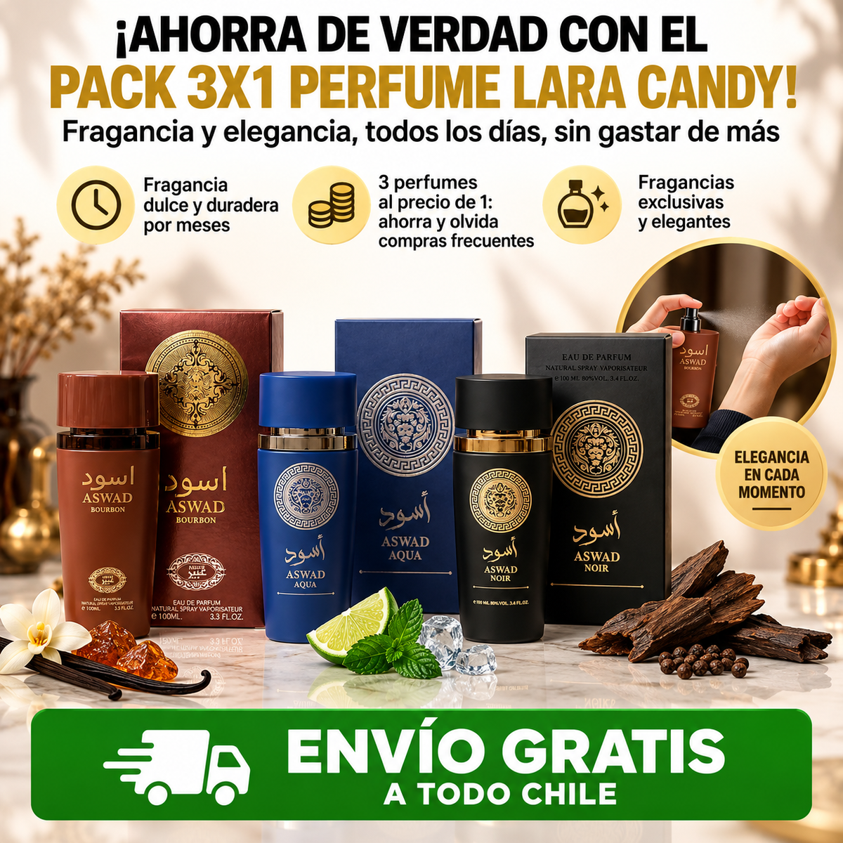3x1 PERFUMES ARABES PARA HOMBRE