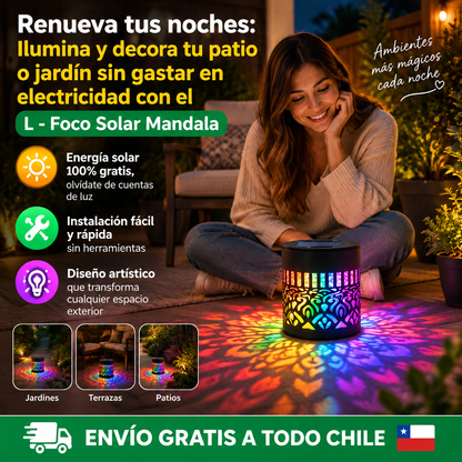 FOCO SOLAR MANDALA - Ilumina y decora tu patio o jardín sin gastar en electricidad