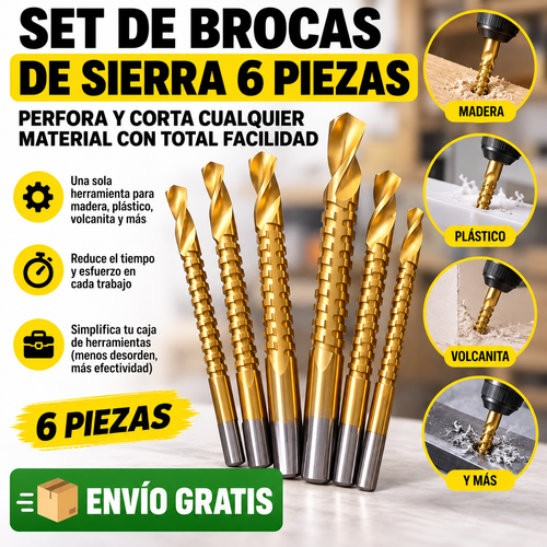 Set de Brocas de Sierra de 6 Piezas – Perfora y corta cualquier material con total facilidad