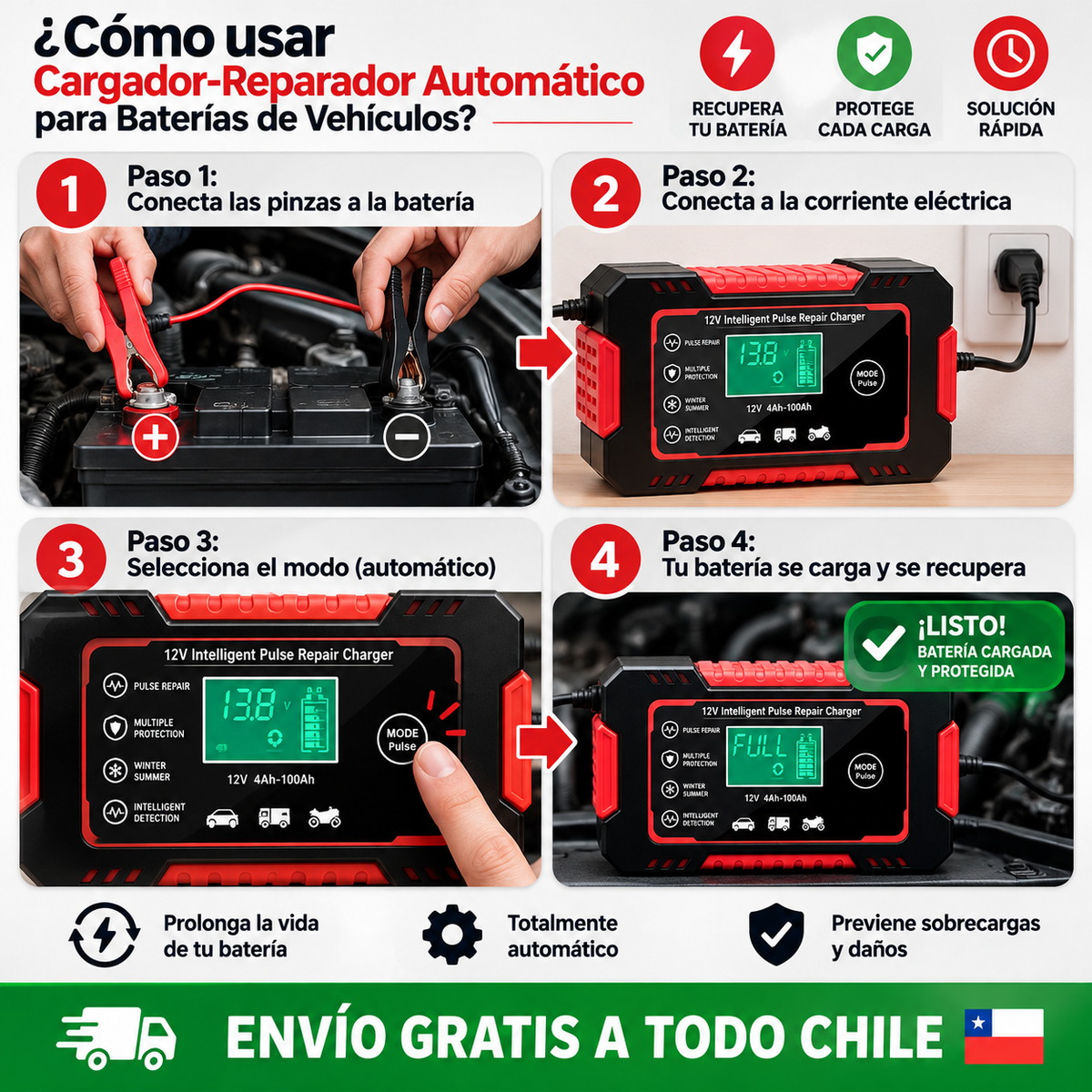 Cargador-Reparador para Baterías de Vehículos: Olvida los gastos extra