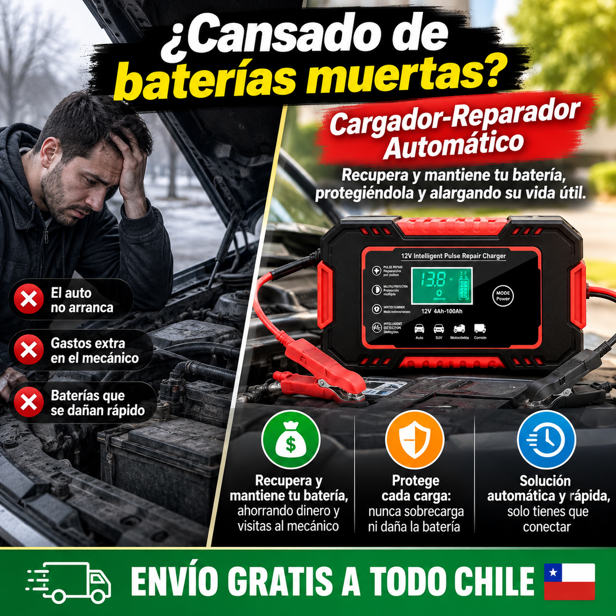 Cargador-Reparador para Baterías de Vehículos: Olvida los gastos extra