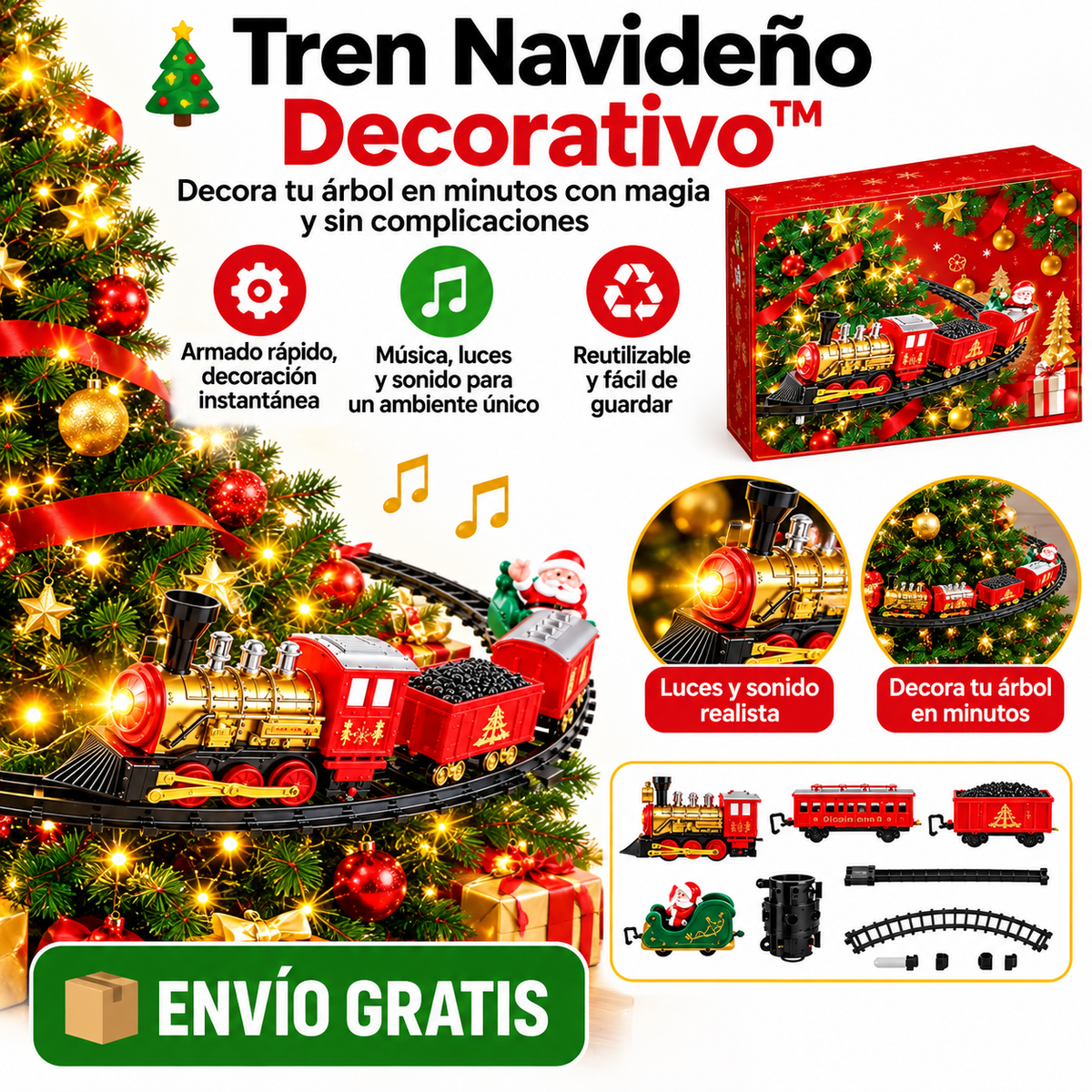 Tren Navideño Decorativo™ – Decora tu árbol con magia