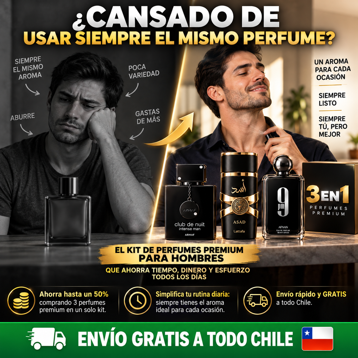 3 PERFUMES PREMIUM EN UN SOLO KIT - 3X1 SOLO POR HOY