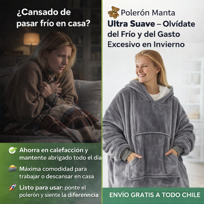 🧸 Polerón Manta Ultra Suave – Olvídate del Frío y del Gasto Excesivo en Invierno