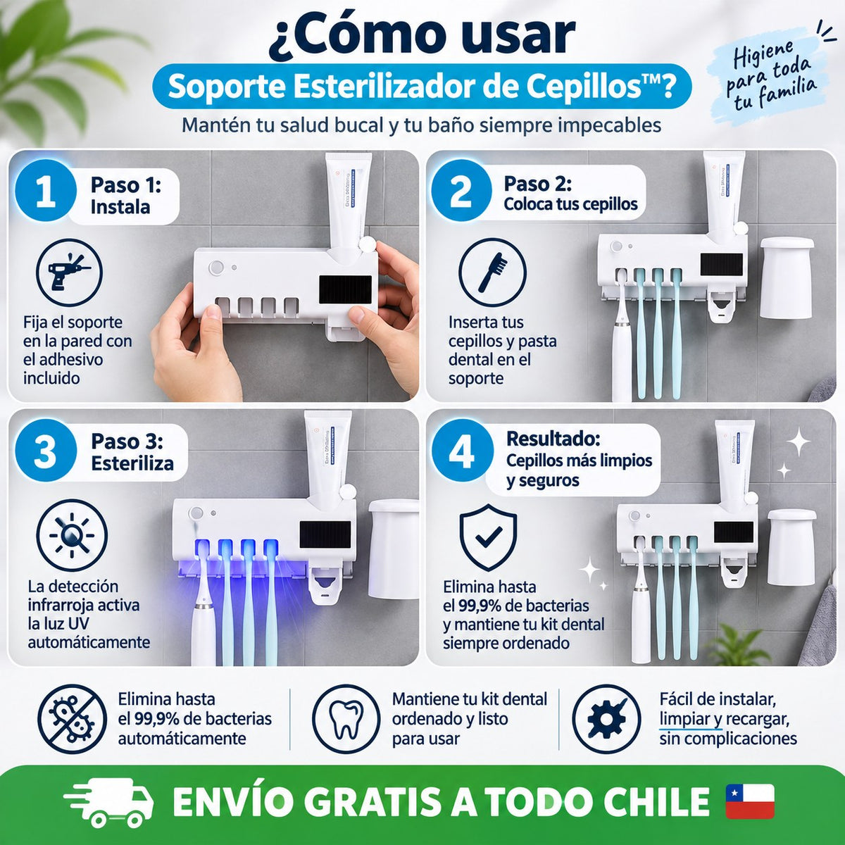 Soporte Esterilizador de Cepillos
