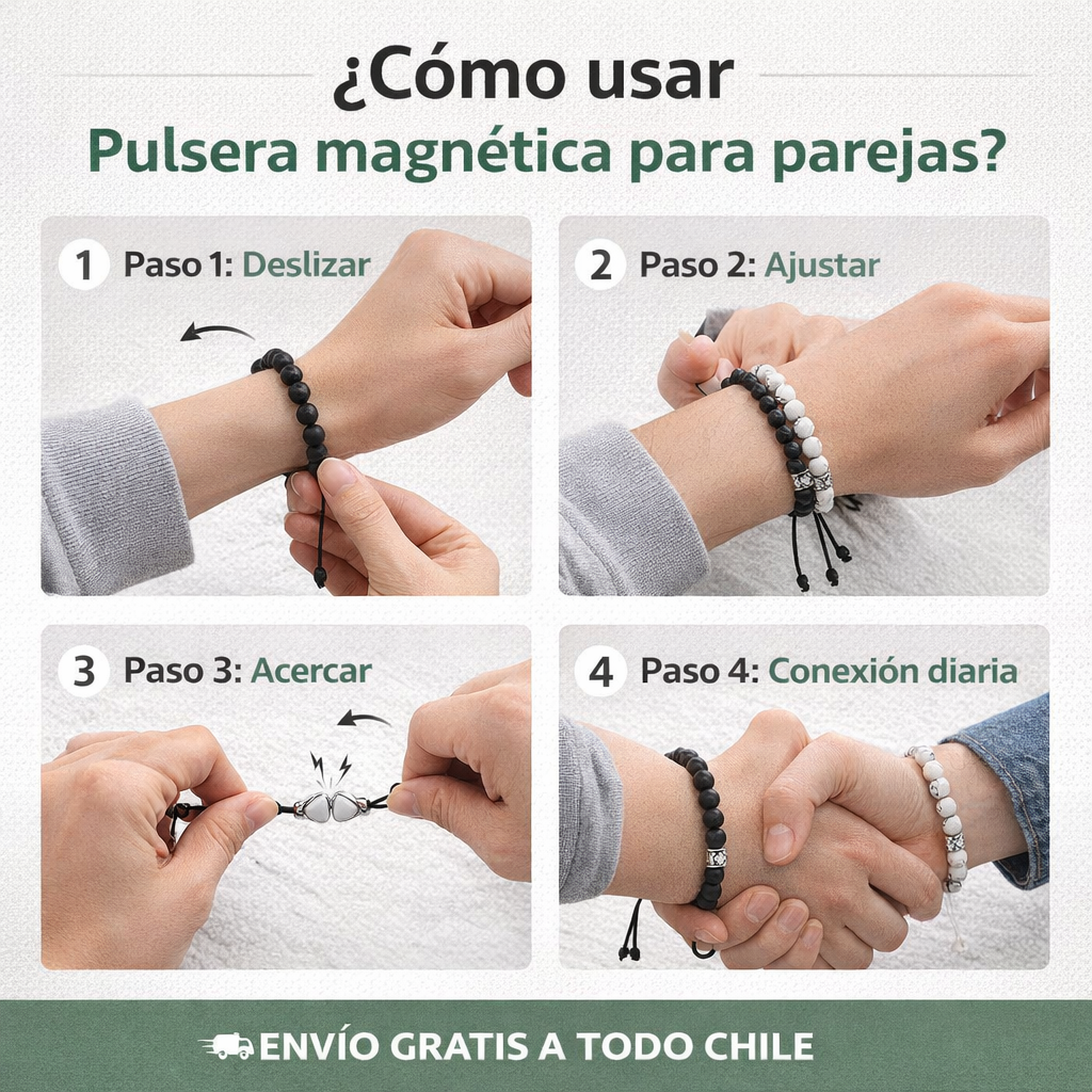 Pulsera magnética para parejas ™ – Regala conexión y complicidad diaria sin esfuerzo