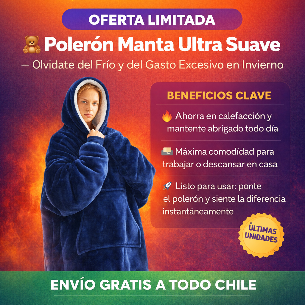 🧸 Polerón Manta Ultra Suave – Olvídate del Frío y del Gasto Excesivo en Invierno