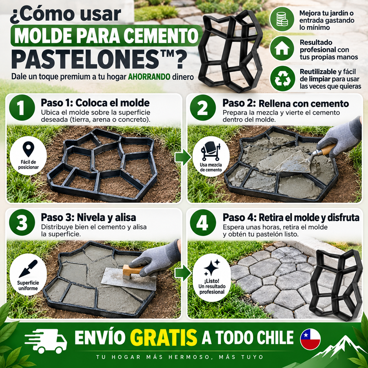 Molde para Cemento Pastelones