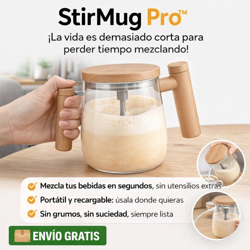 StirMug Pro™ – Mezcla en segundos ☕⚡ +50 Recetas estilo Starbucks 🎁