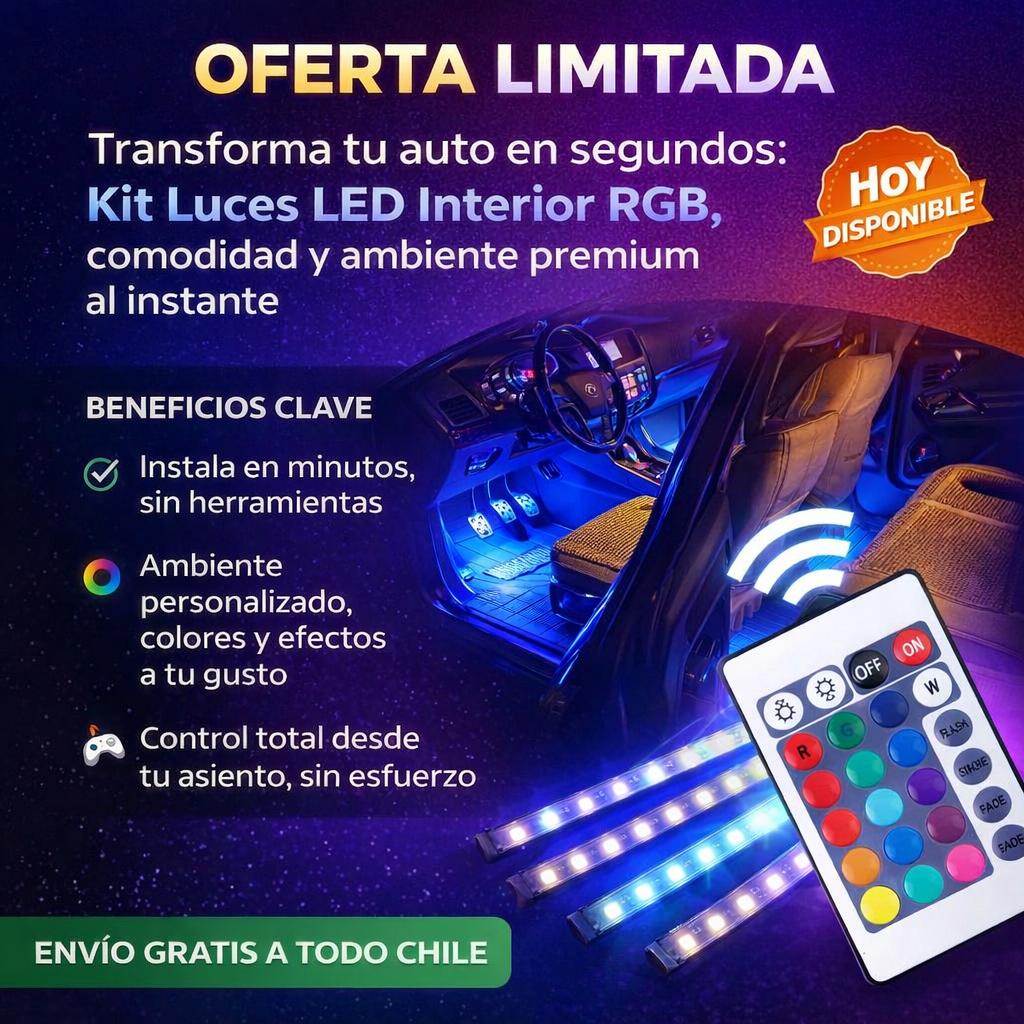 ¿Tu auto se ve básico? Haz que parezca premium en segundos con iluminación LED premium.